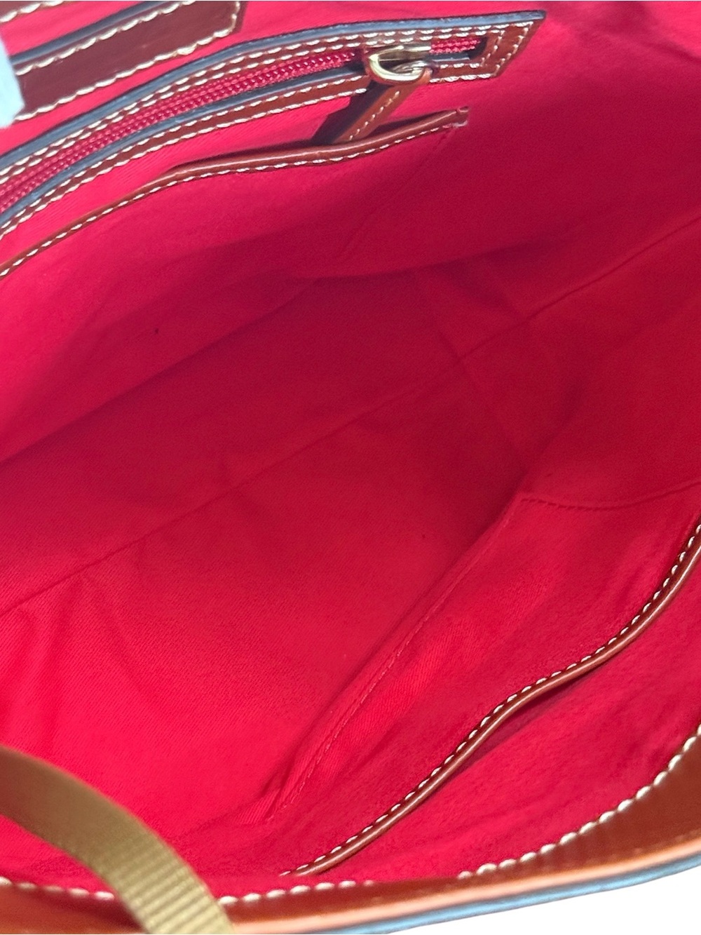 Dooney & Bourke Bridle Red Coral Leather Shoulder Bucket Bag! EUC!! - Picture 10 of 15